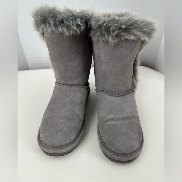 Bearpaw Cora 2664W Women’s Mid Calf Cow Suede Upper Faux Outside Fur Gray Size 8 - Picture 2 of 12